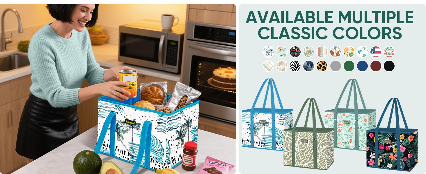 3-Pack Reusable Grocery Bags,Large Grocery Tote Bag Water Resistant Shopping Bags Foldable Grocery Bag for Shopping  Clothes,Shoes and Picnic