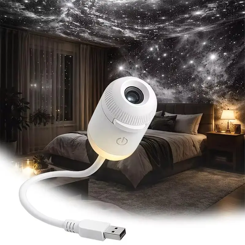 USB Galaxy Starry Night Light, Mini LED Nebula Ceiling Projector, Bedroom Party Decor, Christmas Halloween Gift, Kids Present
