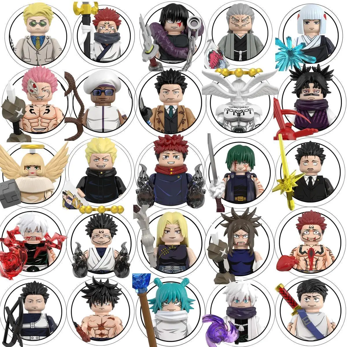 100% Brand New ABS European Jujutsu Kaisen Mini Action Figure Building Blocks (WM6202, WM6201, WM6200, WM6140, WM6139) - Itadori Yuji, Gojo Satoru, Ryomen Themed Gifts for Toys & Hobbies Enthusiasts