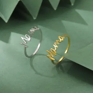 Stainless Steel Mama Ring for Women – Minimalist Gold Plated Mom Ring, Tarnish Resistant Jewelry Gift for Mother’s Day
