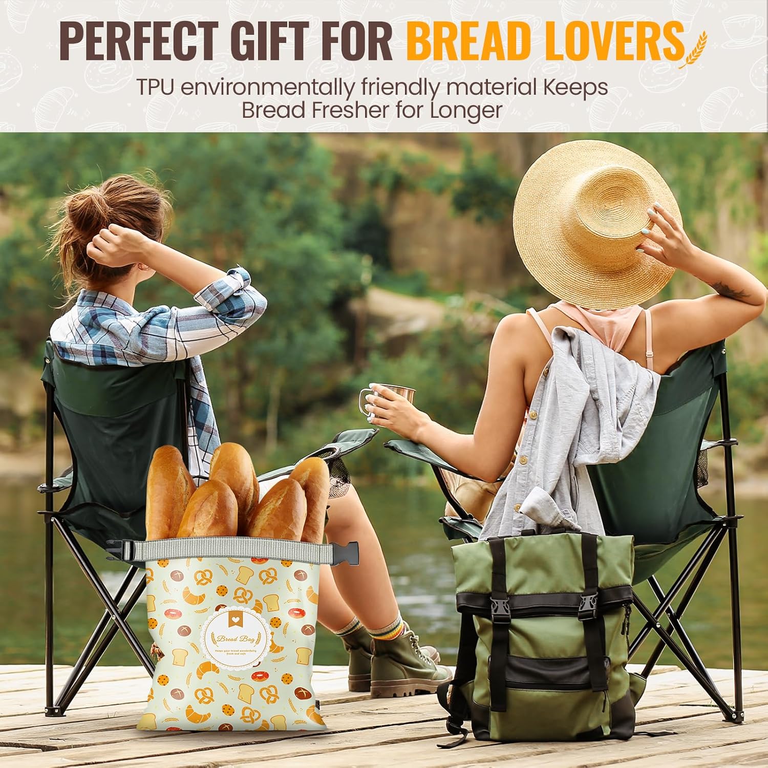 Bread Bags for Homemade Bread Sourdough Beeswax Lining 100% Cotton Reusable Container Storage17in x 12in Perfect for Any Size Loaf