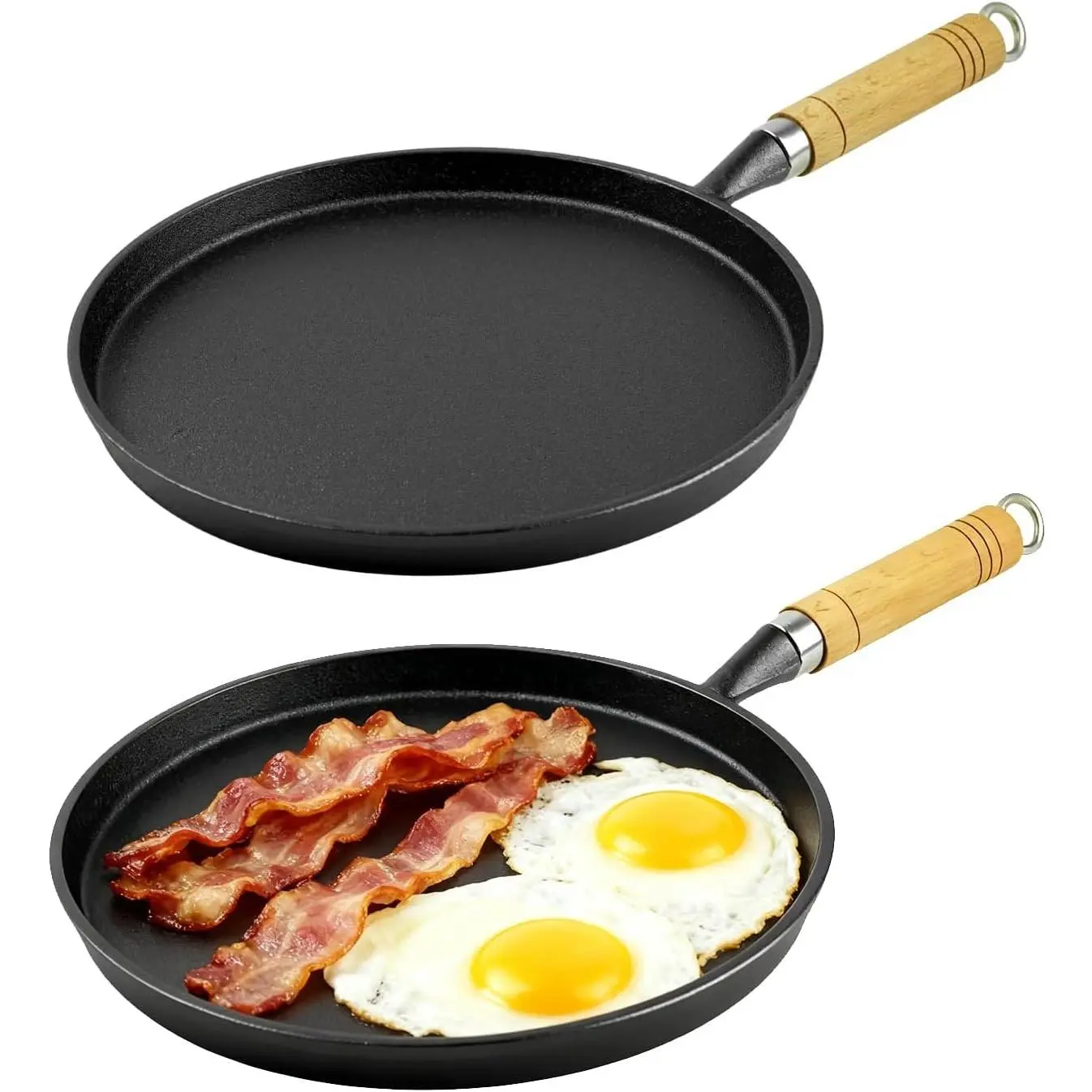 Pre Seasoned Cast Iron Tortilla Pan & Comal - 11.57x10.23 Inch Smooth Surface Skillet for Perfect Tortillas, Dosas, Pancakes & Eggs – Versatile Cast Iron Crepe & Griddle Pan