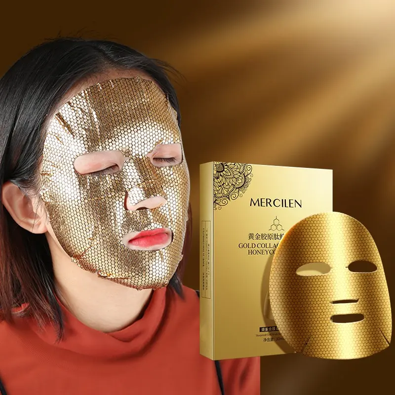 Mercilen Collagen Peptide Honeycomb Mask, 5 Patches Per Box, Facial Care, Hydrating & Nourishing, Ideal for Skin Health