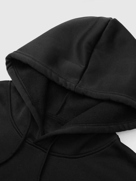 Men's Floral Print Drop Shoulder Thermal Lined Hoodie, Graphic Print Hoodie, Fashion Casual Regular Fit Drawstring Pocket Hooded Sweatshirt, Casual Streetwear Sweatshirt for Daily Holiday Outdoor Wear, Men Clothes for Fall & Winter