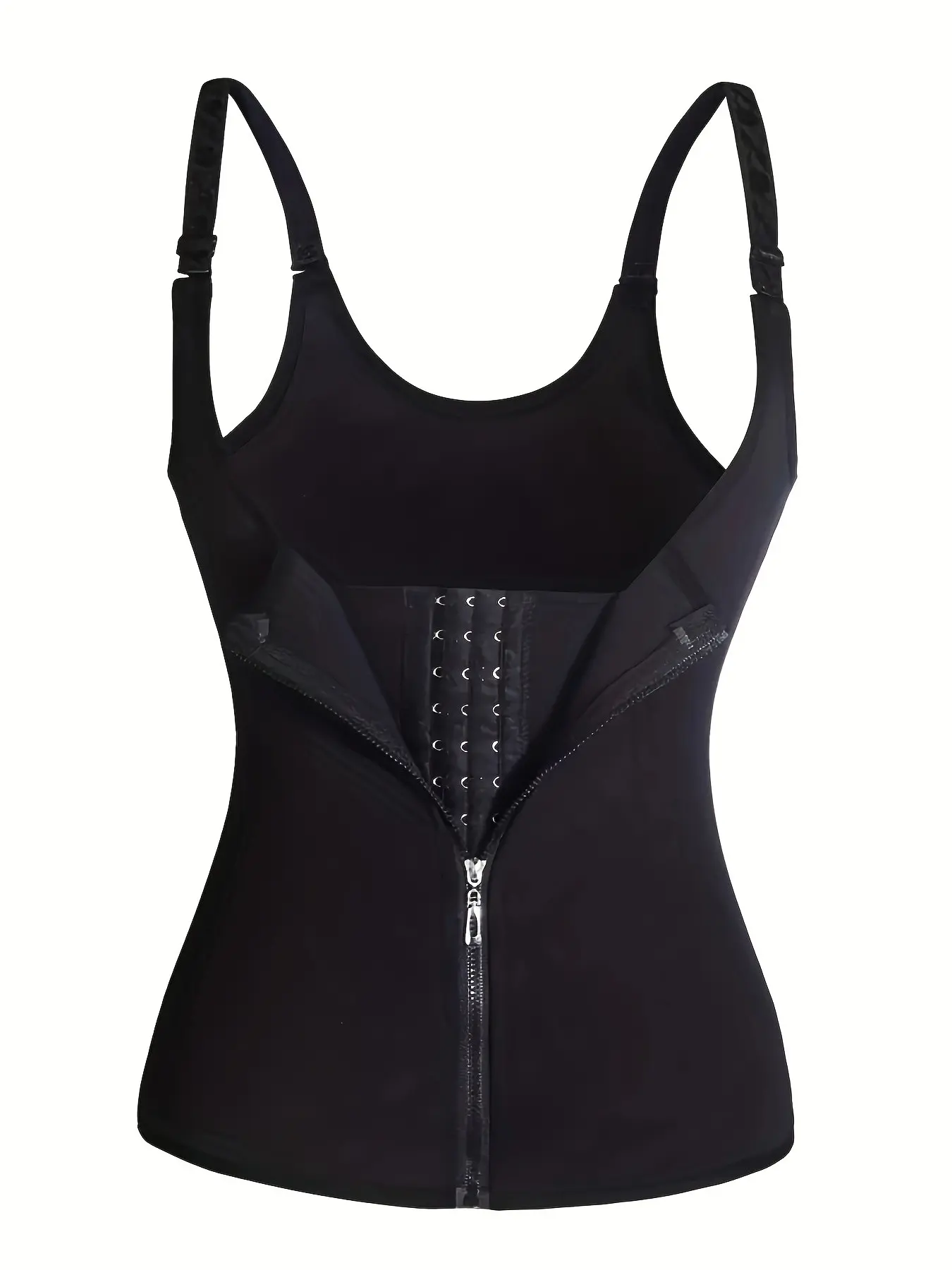 1pc Women's Compression Body Shaping Waist Trainer, Neoprene Tummy Control Corset with Front Zipper and Comfortable Support