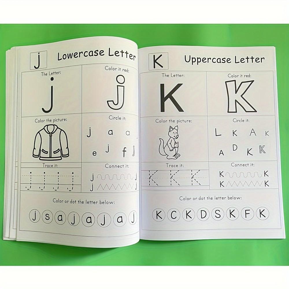 Alphabet Phonics Workbook, 1 Count 26 Pages (52 Sides) Comprehensive Alphabet Phonics Workbook, Fun Coloring Activities for Preschool and Kindergarten Learning, Tracing Preschool Books