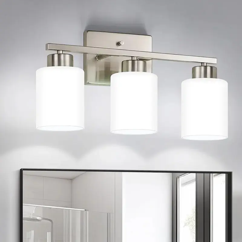 Brushed Nickel Bathroom Light Fixtures Vanity Lights Over Mirror