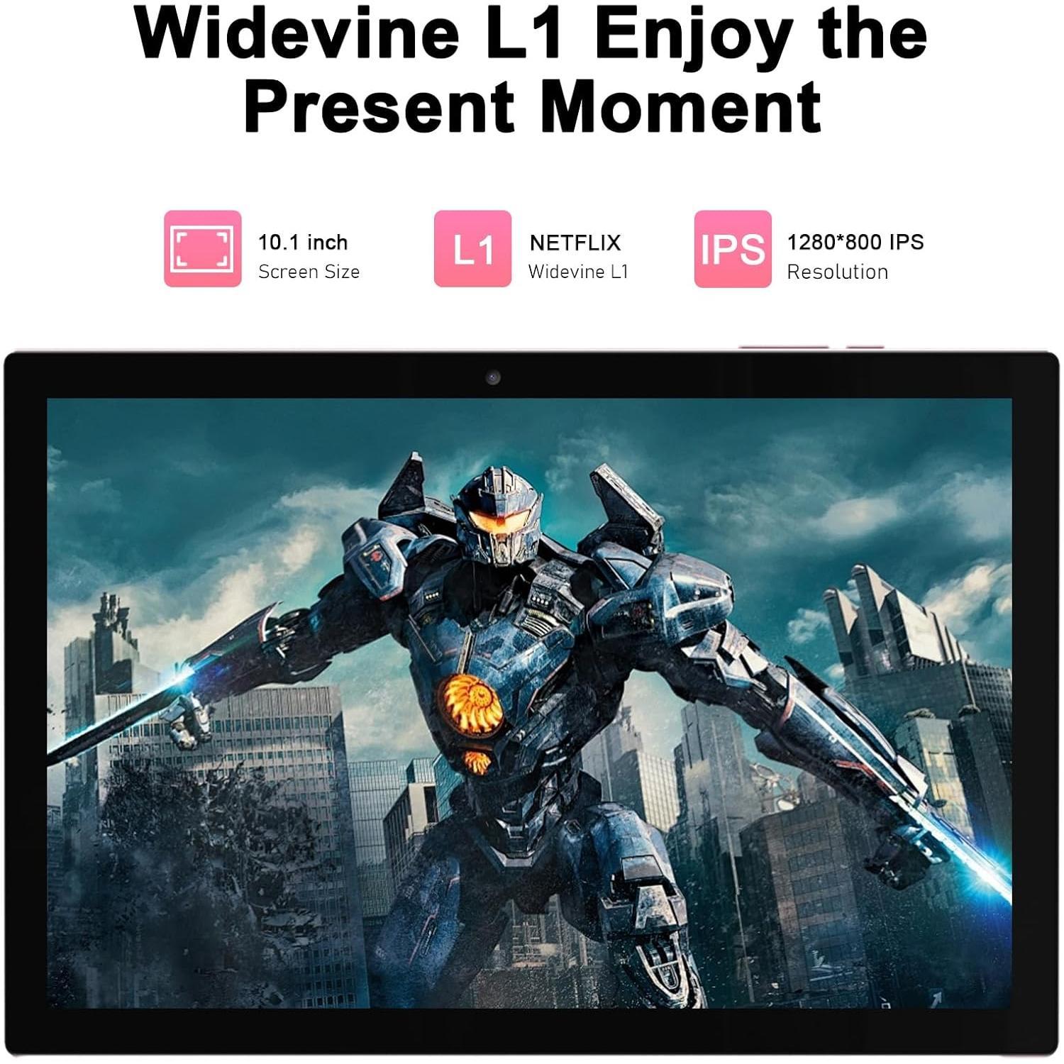 SUNDAY MIRTH Android 15 Tablet, 10 inch 2 in 1 Tablets with Keyboard, 18GB RAM 128GB ROM 2TB Expand, Quad-Core 2.0Ghz CPU, 5G WiFi 6, BT5.0, 1280x800  Touchscreen, 6000mAh, Widevine L1, GMS Tablet,