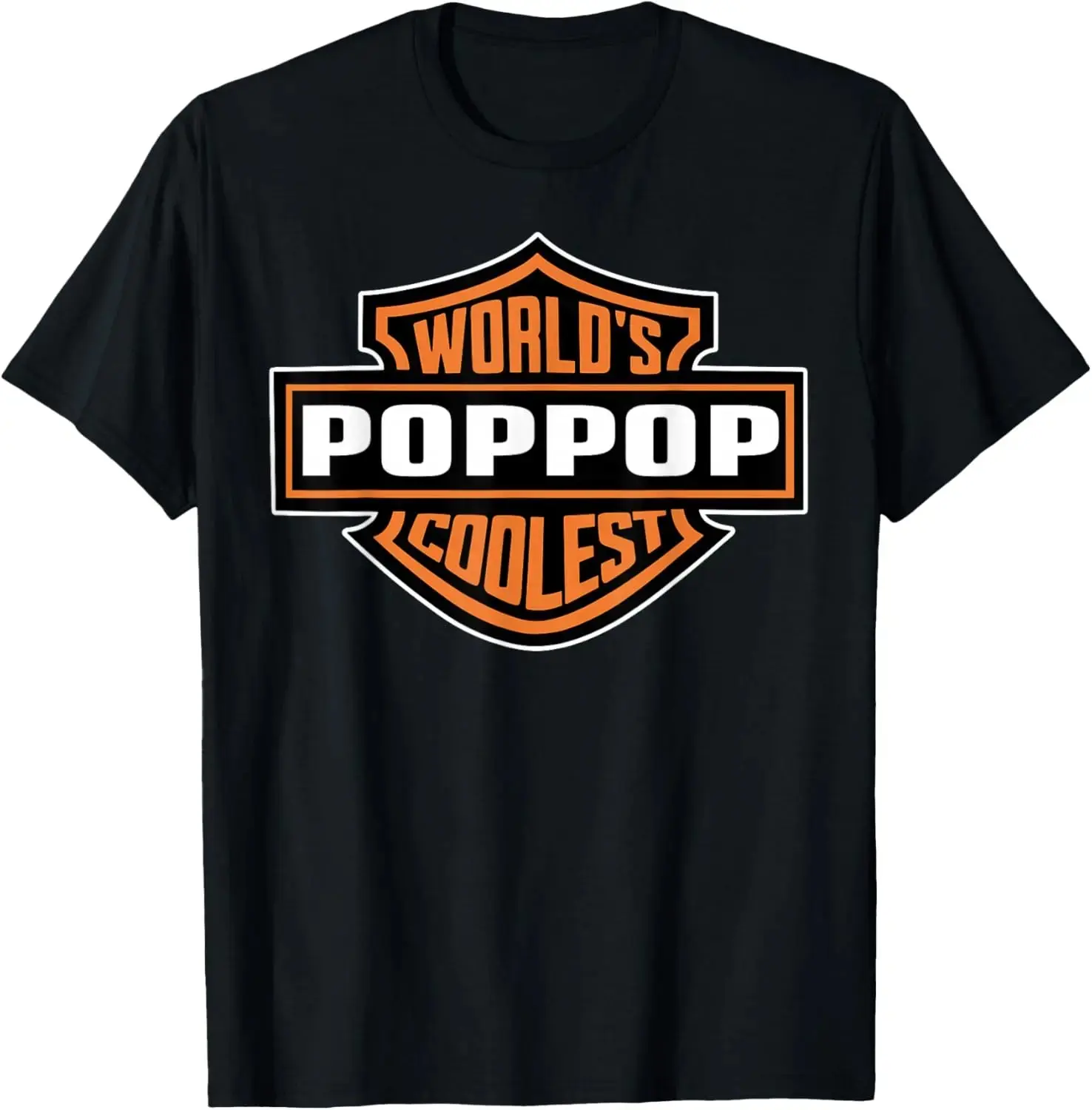 Mens World's Coolest Poppop Best Dad in The World Father's Day T-Shirt Pure Cotton Graphic Tees Menswear Top: Gifts for Men & Women Sleeves Streetwear