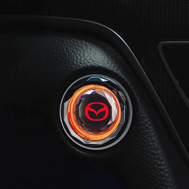 1Pcs car Engine One Button Start Switch Stop Button Cover for Mazda 3 CX3 CX9 CX5 CX8 Mazda6 MX-5 CX30
