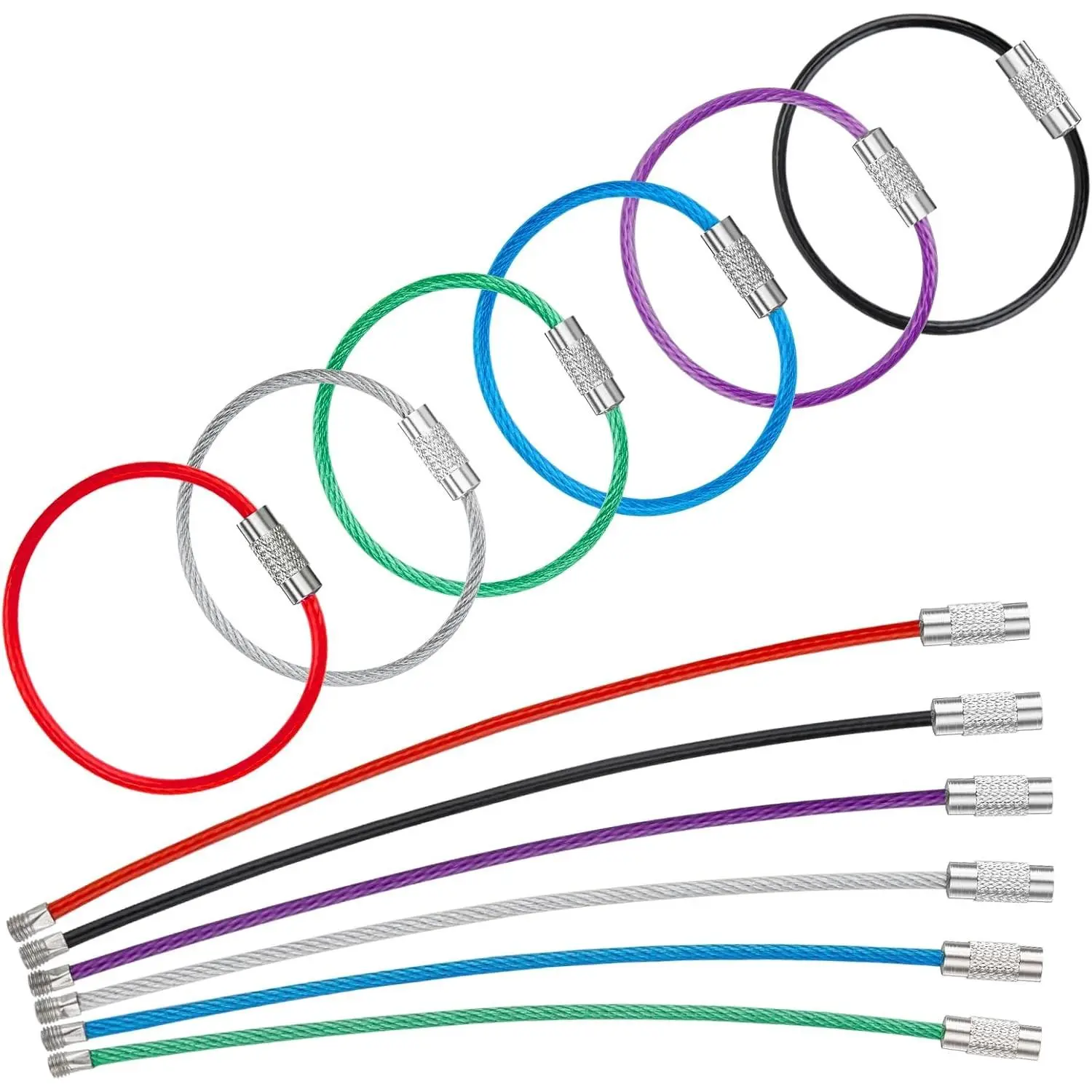 4 Inch Wire Keychain Cable Heavy Duty Stainless Steel Key Ring