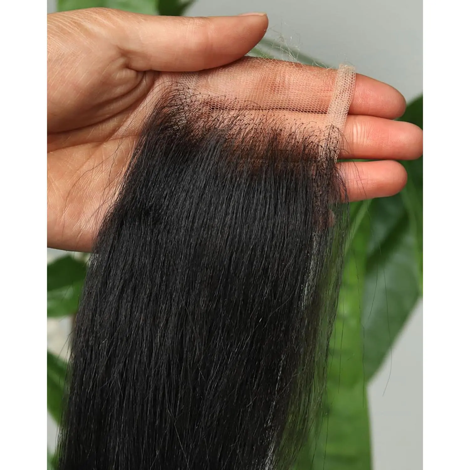 Yaki Straight 2x6 SKINLIKE Real  Lace Closure, Pre-Plucked Bleached Knots 0.10mm Ultra-thin Invisible Lace Human Hair Closures 14 Inch