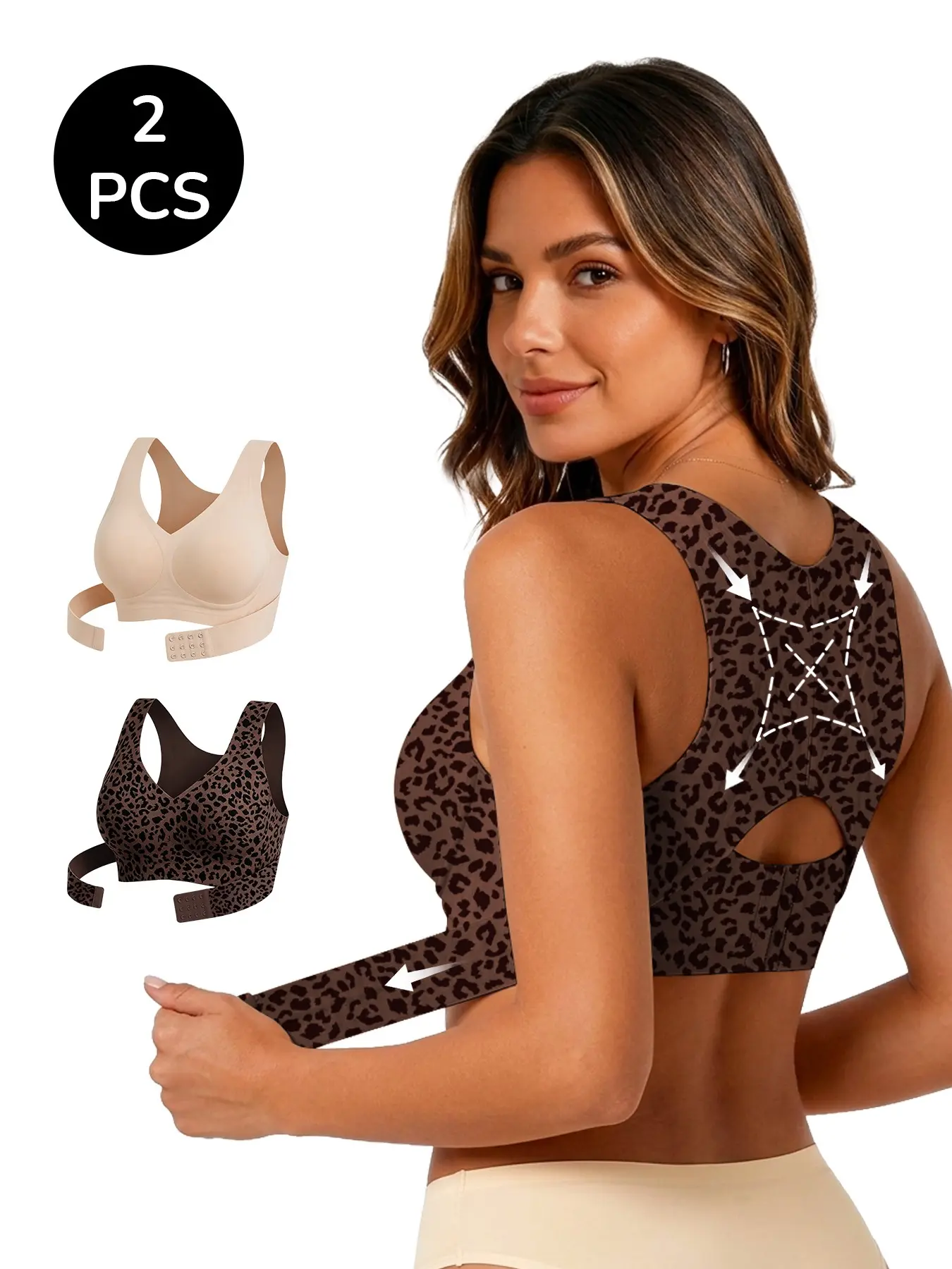 【Biack Friday】2/3 Pack Women’s Wireless Posture Bras, Comfortable Support Design, Wide Straps, Breathable Full Coverage Bras for Everyday Wear
