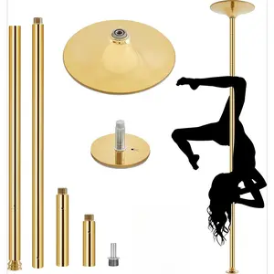 Portable Dancing Pole – 45mm Spinning & Static Modes – Height Adjustable Removable Fitness Pole – For Home Gym, Exercise, Club & Party