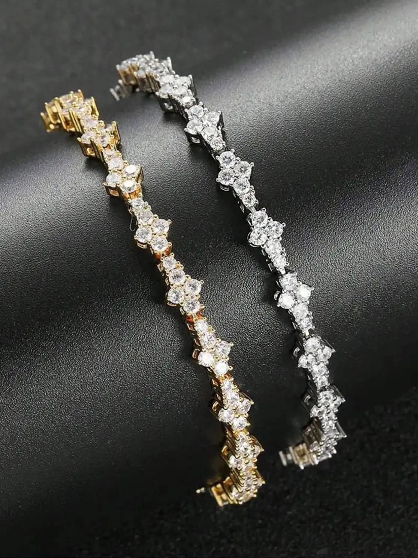 Luxurious Rhinestone Cross Bracelet, Unisex Couple Gift, Elegant Fashion Accessory, Perfect for New Year & Daily Wear, Classic Birthday Present