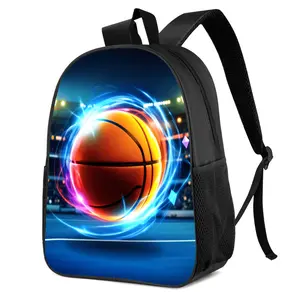 Large-Capacity Student Backpack with Basketball Print and Cool Graphics — A Spacious, Foldable Schoolbag featuring Adjustable Shoulder Straps, Durable Zipper Closures, and a Machine-Washable Design. This Lightweight Backpack (also suitable as a laptop bag