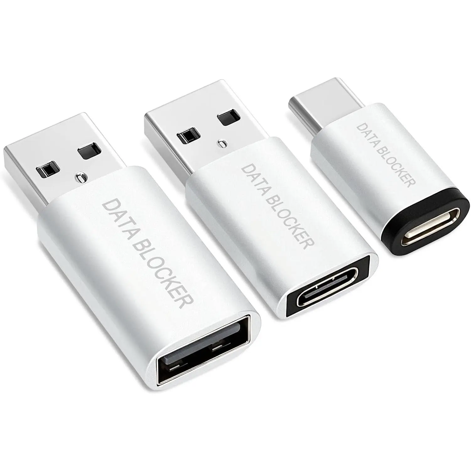 USB C and USB A Data Blocker 3 Pack, Refuse Juice Jacking & Hacking | Only for Charge, Protect Against Juice Jacking, Refuse Hacking for Mobile Phone, Pad and  Type C & Type A Device