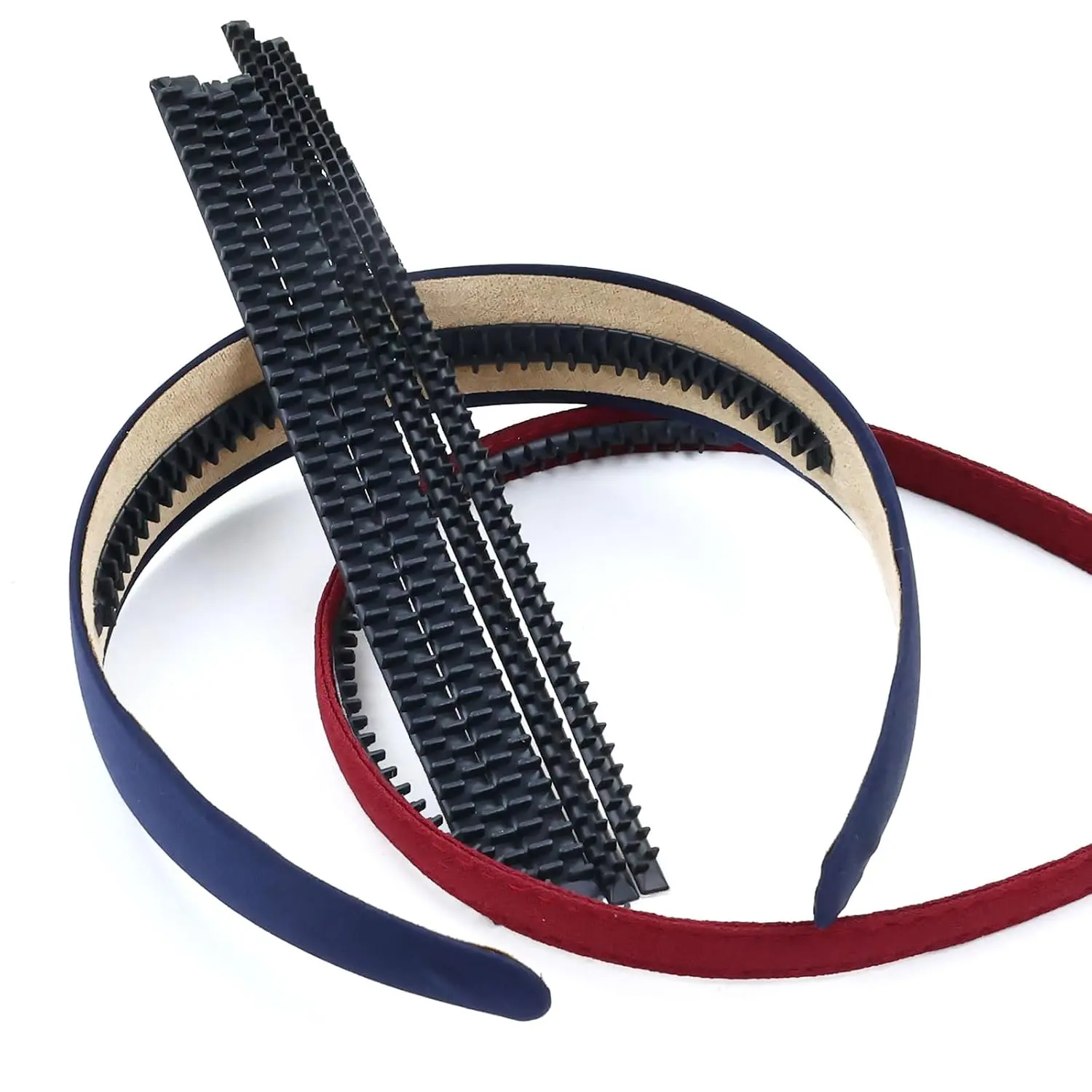 10 Pack Black Headband Rubber  Comb  Grips Anti Slip Strips Bands Headbands Hairbands Crown Tiara Hair Hoop Non Slip Glue Sticky Grippers Strap Insert Crafts DIY Hair Accessories