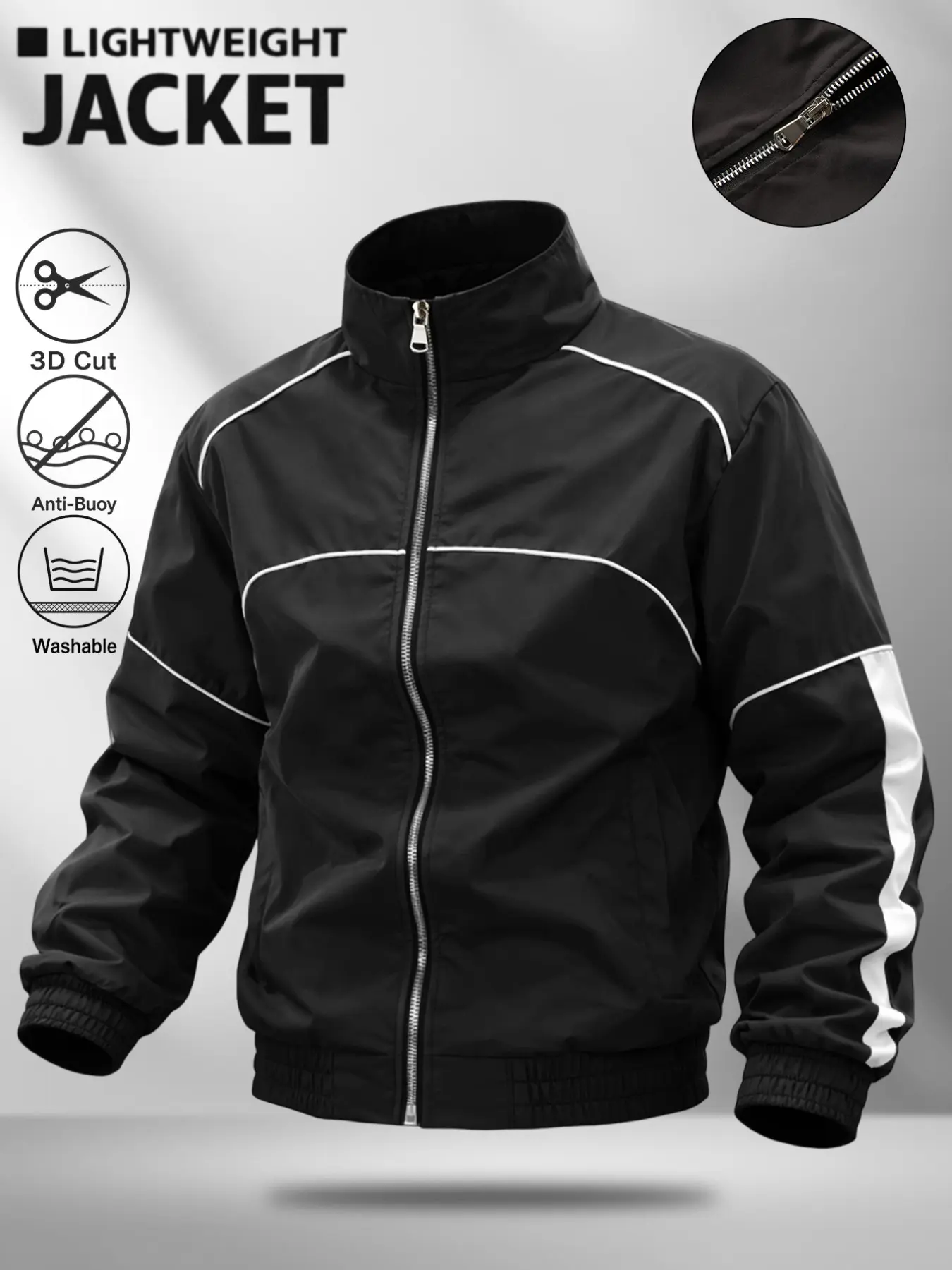 Men's Spring & Fall Jacket, Hooded Loose Fit Cardigan, Colorblock Design, Ideal for Outdoor Hiking and Travel, Casual Style