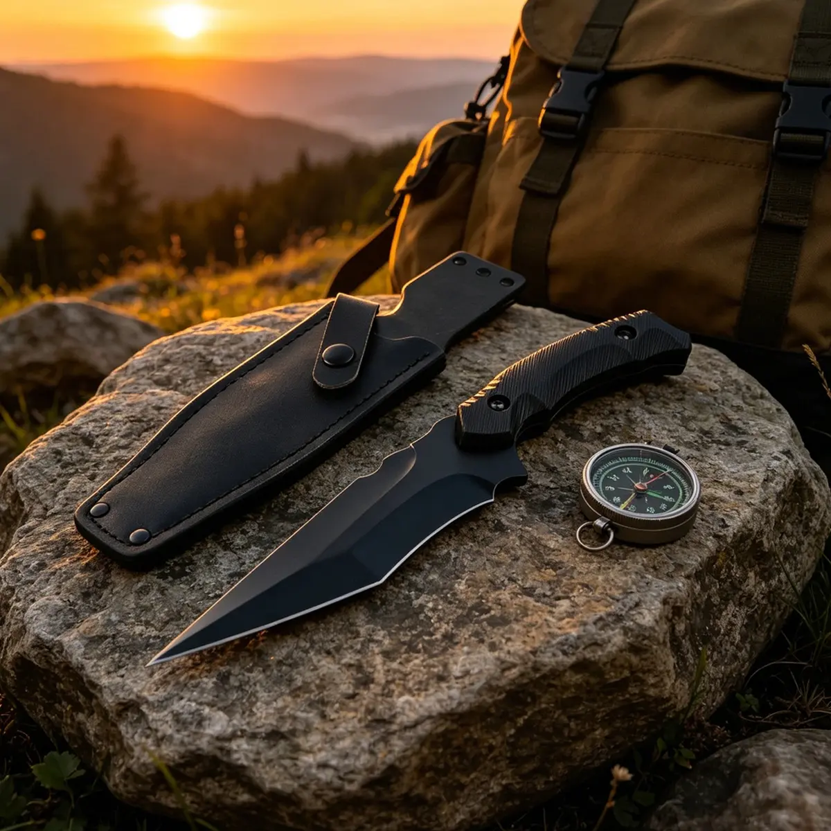 1PC, high hardness outdoor knife, integrated keel structure, fixed blade, sharp and durable, anti slip handle, equipped with knife cover for easy storage, suitable for outdoor or household use, holiday gifts