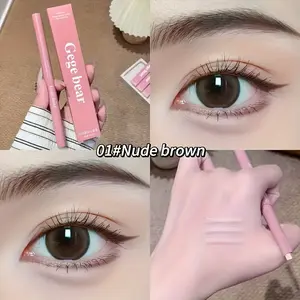 Ege Bear Double-Ended Eye Highlighter Pen - Pink And Brown Shimmer Liquid Eyeliner, Suitable for Beginners, Slim Makeup Tool, Precise Tip for Under-Eye And Eye Accentuating, Easy-to-Apply In All Light Brown Shades, Beginner-Friendly Makeup