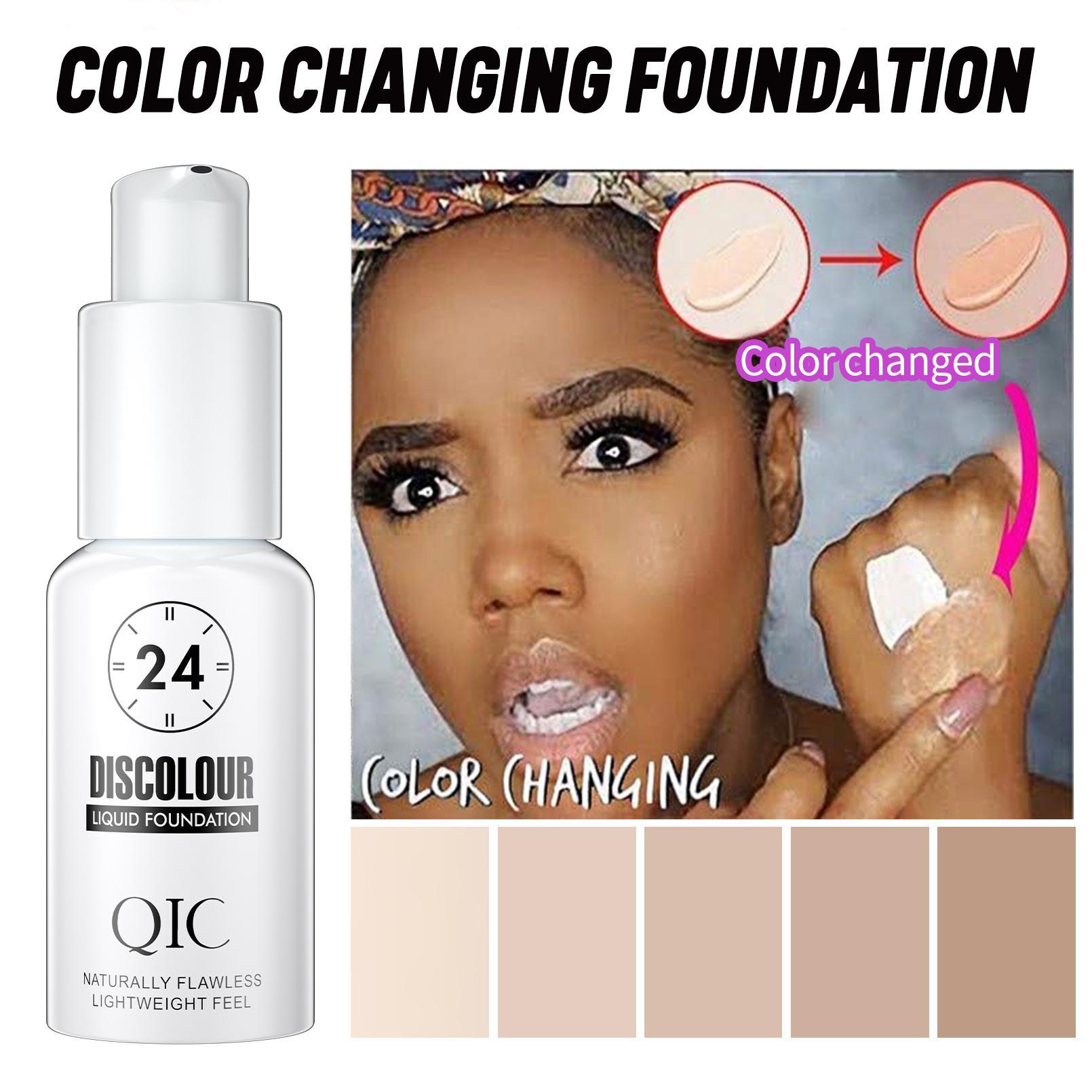 Long Lasting Color Changing Foundation, 1 Box Sweat Activated Foundation, Moisturizing Lightweight Concealer Foundation, Makeup Product for Women & Girls, Hydrating
