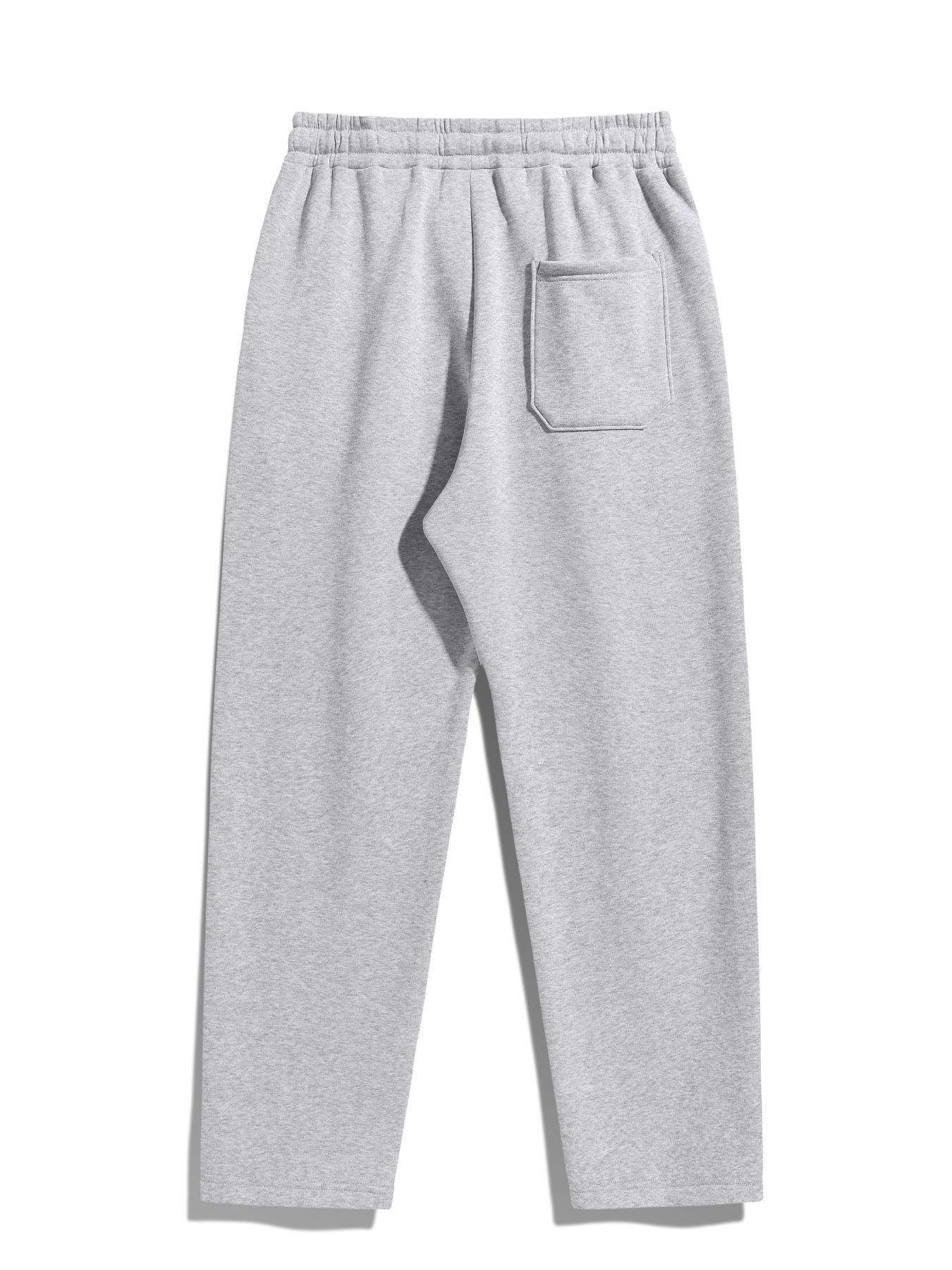 Men's Regular Fit Solid Drawstring Waist Sweatpants, Casual Pocket Design Pants for Fall & Winter, Men's Trousers for Daily Wear, Everyday Sweatpants