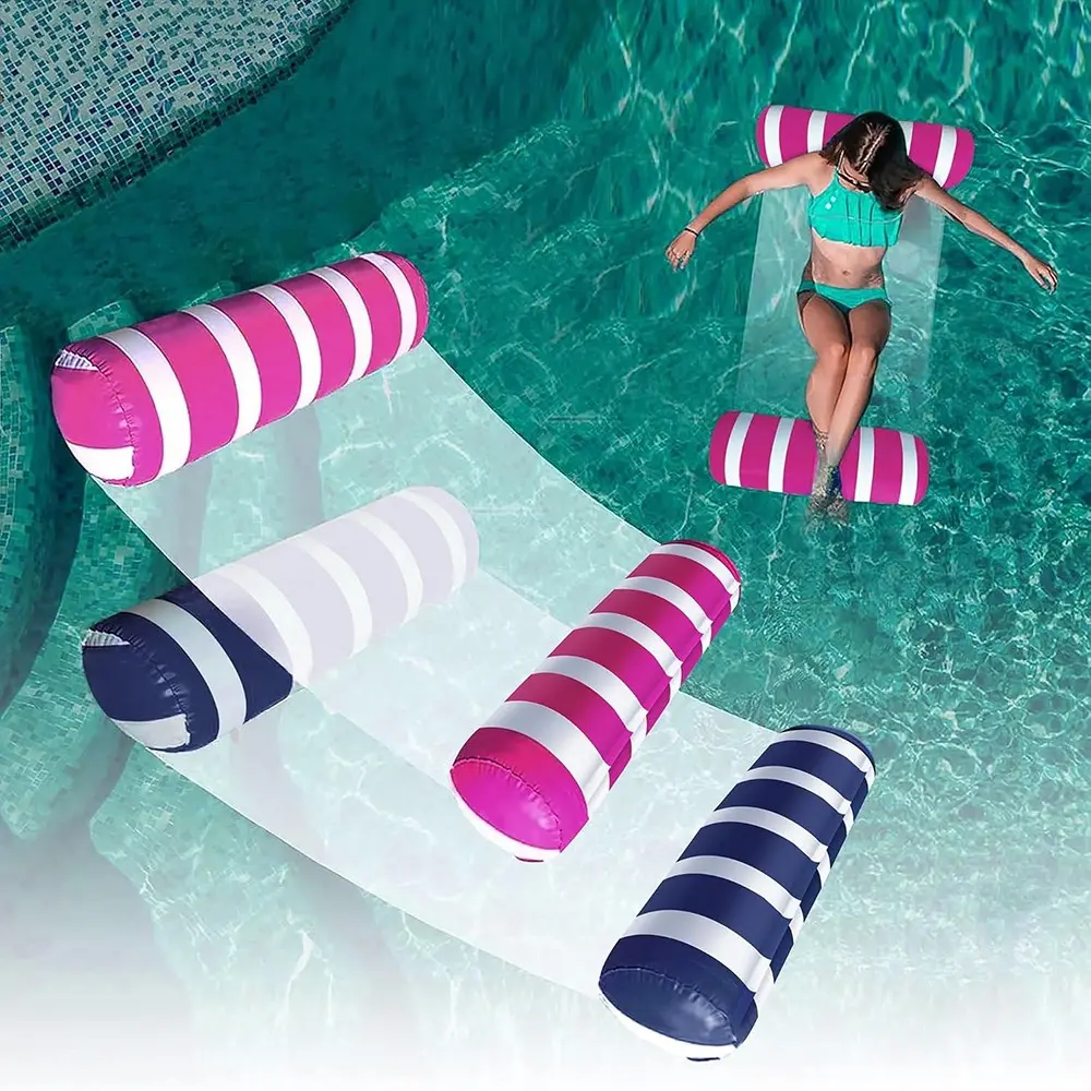 Adult Portable Water Hammock Set, 2-Piece Inflatable Pool Float with Pump, Lounge Chair & Rafting Feature, Colorful Design, Pool Inflatables, Pool Float Lounger