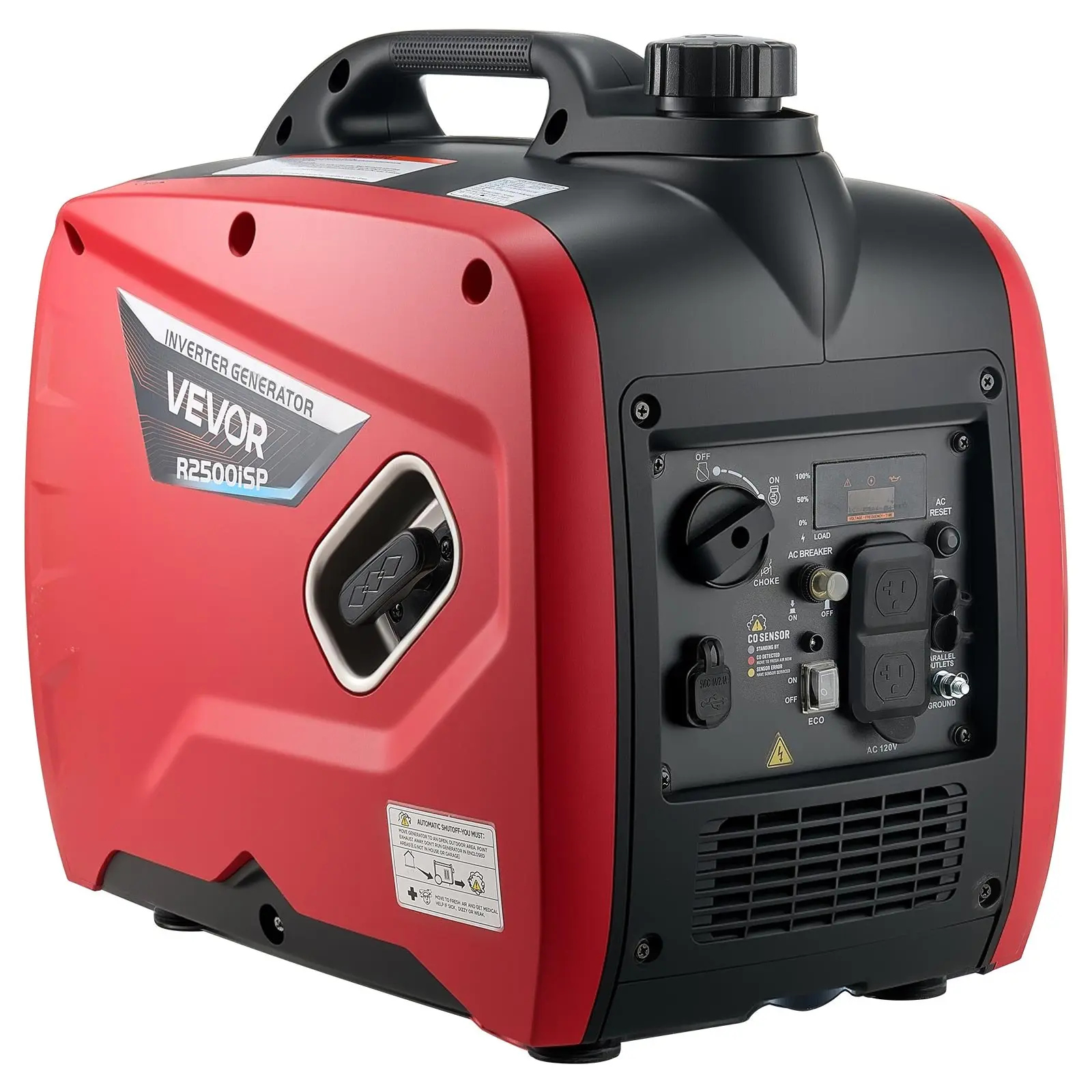 VEVOR Inverter Generator, 3000W Peak Watt Quiet Inverter Generator, Portable Inverters Generators for Home Use, Gas Powered, Compact and Lightweight Design - Stable Power, CO Sensor, Long Run Time