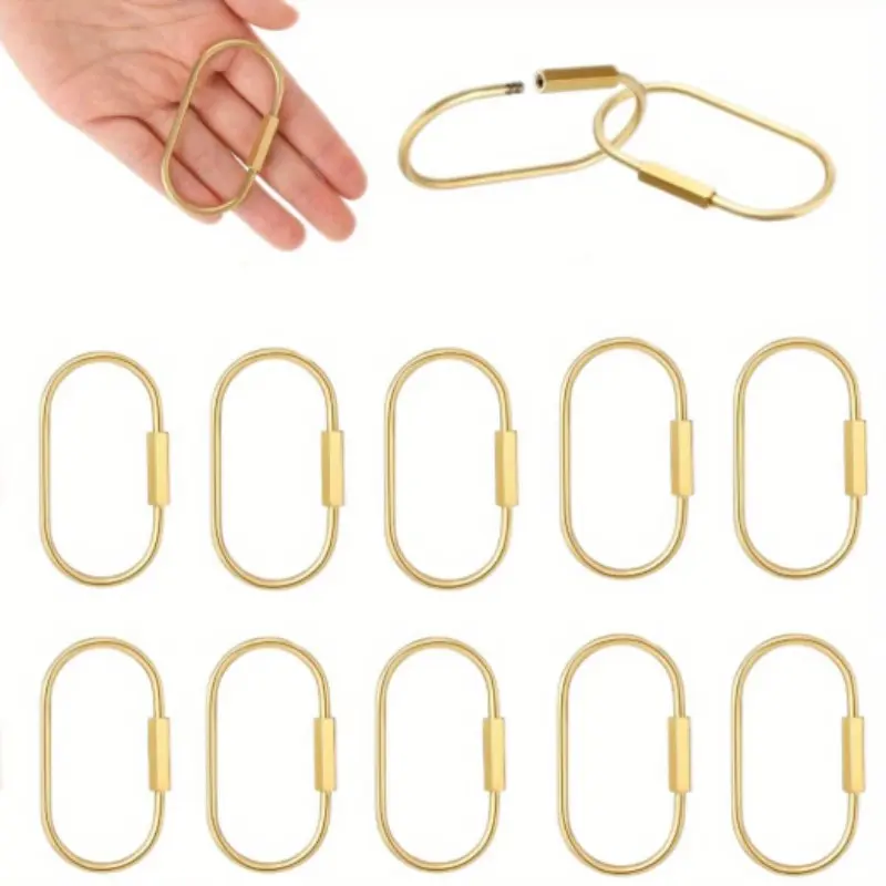 10-piece screw lock key chain set, durable metal screw lock clip key ring, simple key chain cover, metal key ring, simple car key chain.