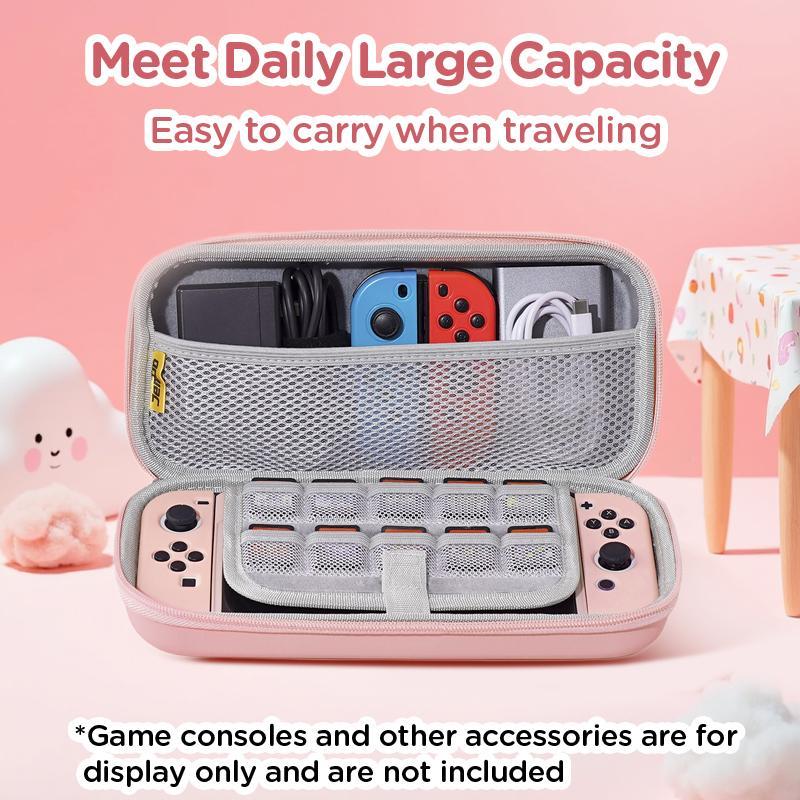 Cute Cartoon Pattern Protective Case Set, Covers and Protection for Switch, Including Handle Case, Keycap, Storage Bag, Card Stand, Protective Case, Console Accessories