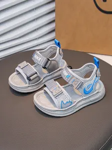 2026 New Trend Boys Functional Sports Sandals, Dual Velcro Adjustable Colorblock Mesh Breathable, Thick Sole Anti-Slip Soft Elastic