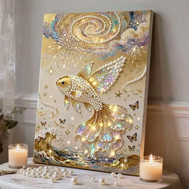 Floral Scenery Pearl Diamond Art Kit, DIY Wall Decor With Sparkling Inlaid Pearls. Beginner Friendly Handcraft Set For Adults And Students, Elegant Hanging Ornaments For Living Room, Bedroom And Hallway, Premium Home Interior Craft Decor Supplies.