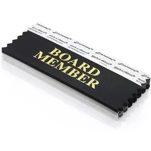 4 Inch Board Member  Foil Badge Ribbons with Adhesive Stick  Name Tag Ribbons for Conferences Meetings Events Trade Shows Pack of 25
