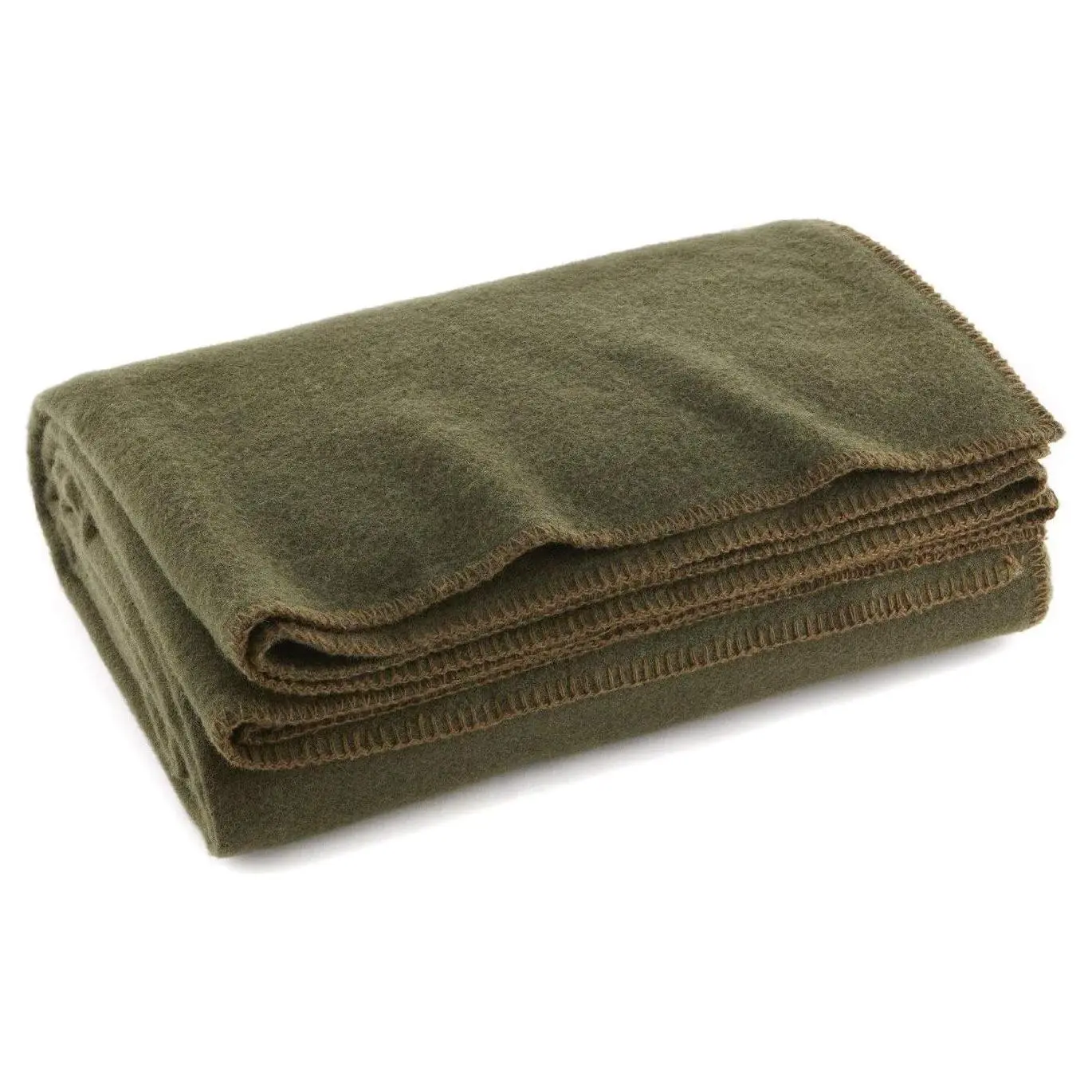 Olive Drab Green Warm Fire Retardant Blanket, 66" x 90", 80% Wool - US Military StyleGift