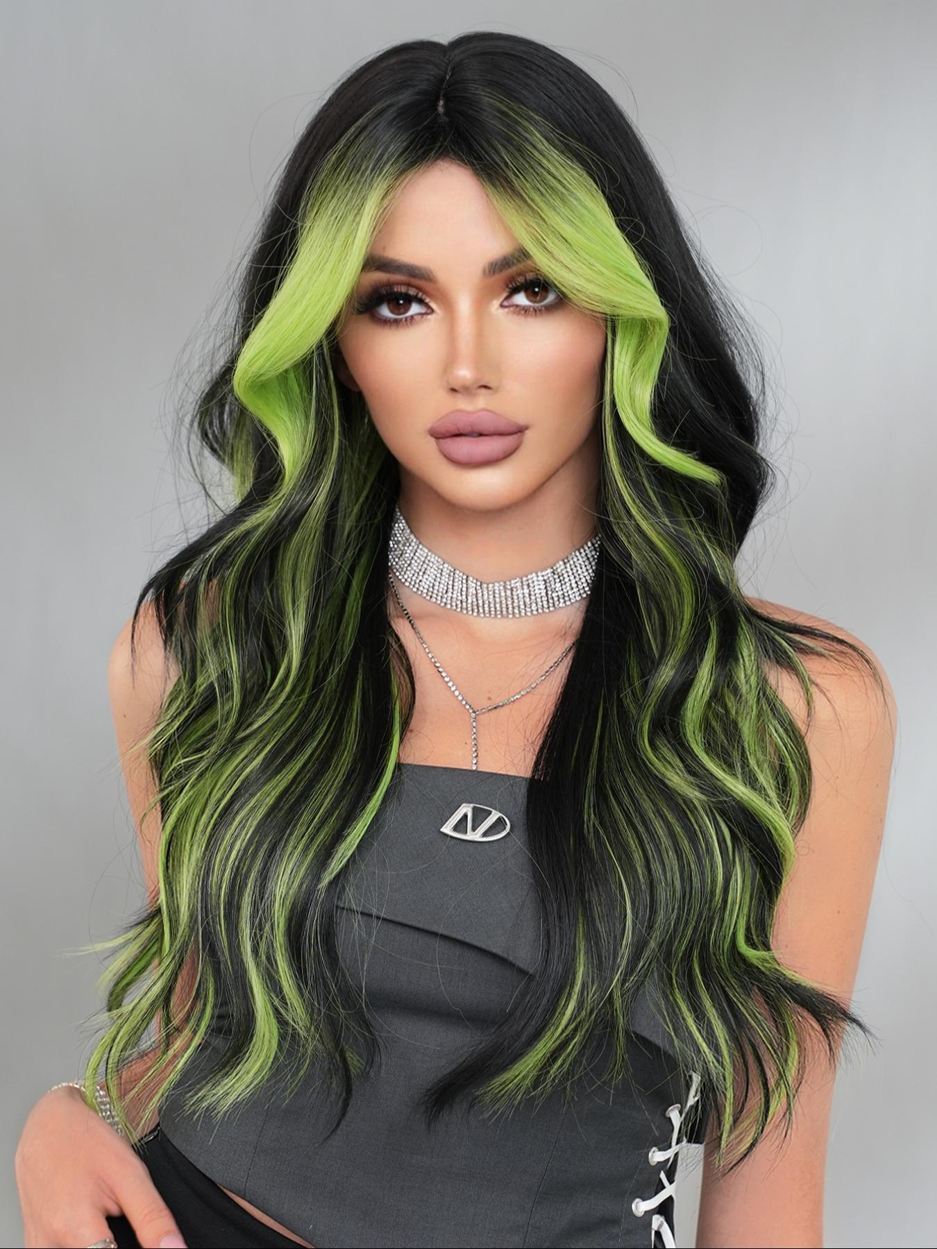 26 Inch Long Body Wavy Pre Styled Synthetic Hair Wig for Women, Natural Looking Fluffy Synthetic Fiber Wavy Texture Wig with Curtain Bangs, Full Machine Highlight Loose Wave Wig for Party, Daily Use, Highlight Brown Wig, Synthetic Wavy Hairstyle