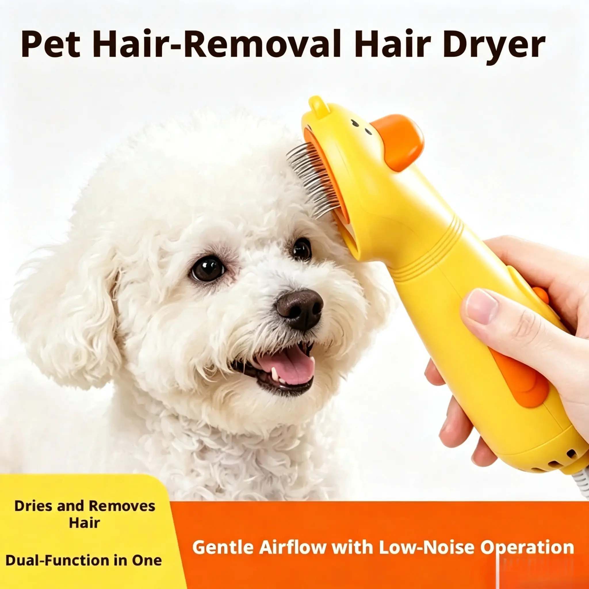 Smart Electric Hot Air Comb for Dogs and Cats, 2-in-1 Pet Grooming and Hair Drying Tool for Quick Drying