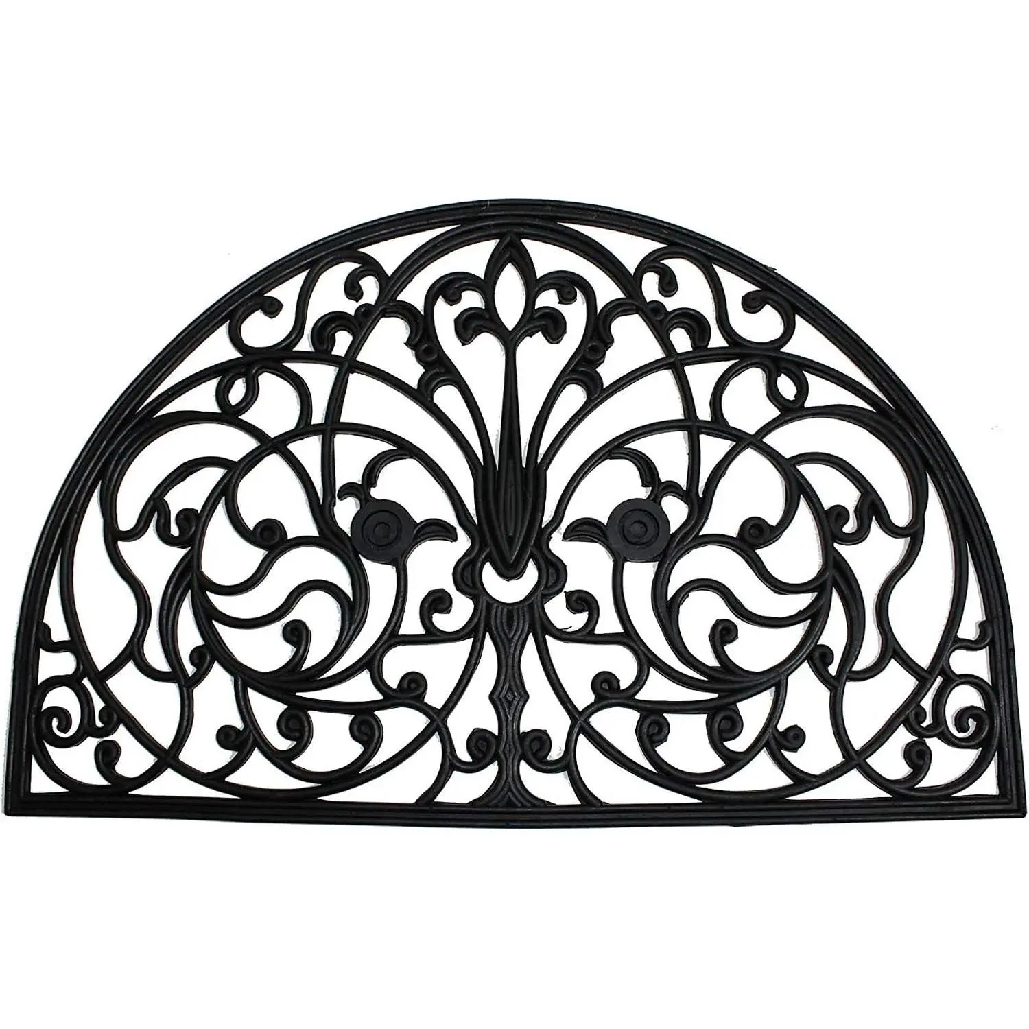 Rubber Doormats Collection All Weather, 24x36, Wrought Iron Half Round