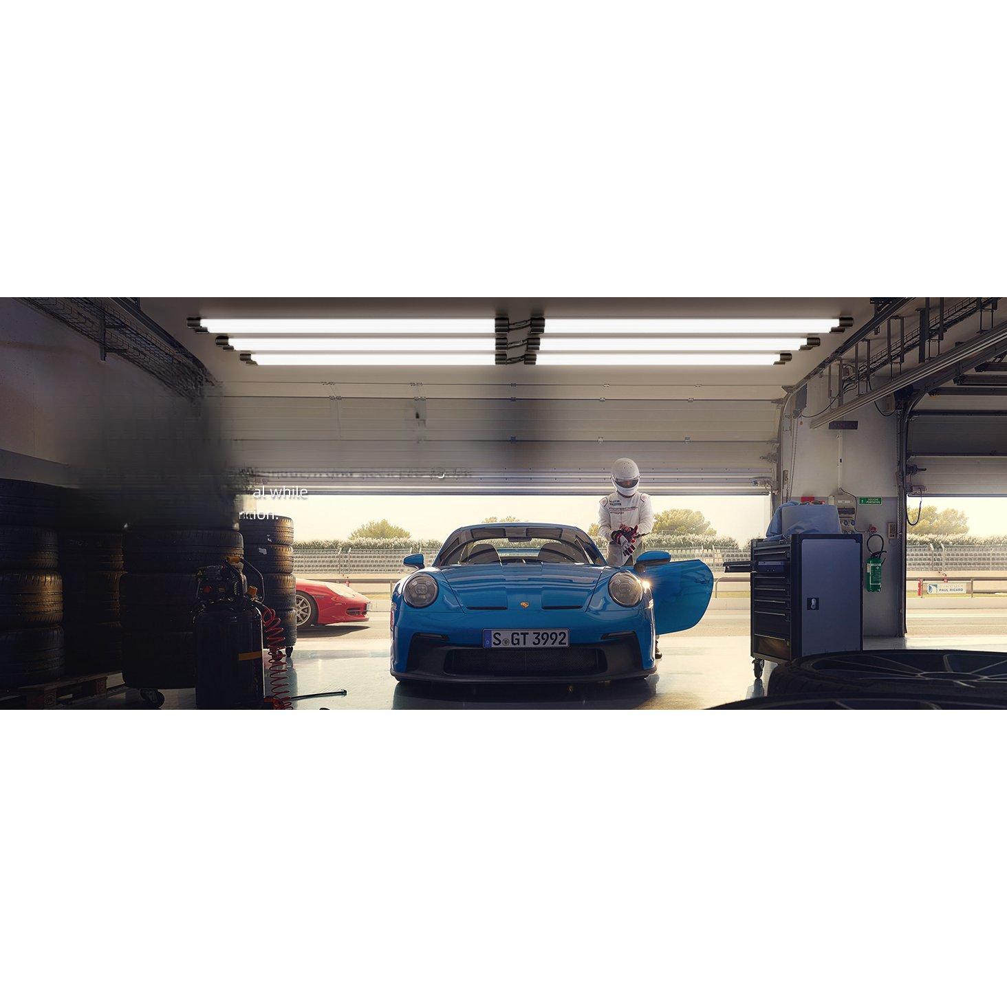 LED Shop Light, 4ft, Utility, Black, Frosted, Plug & Play, 4500 Lumens