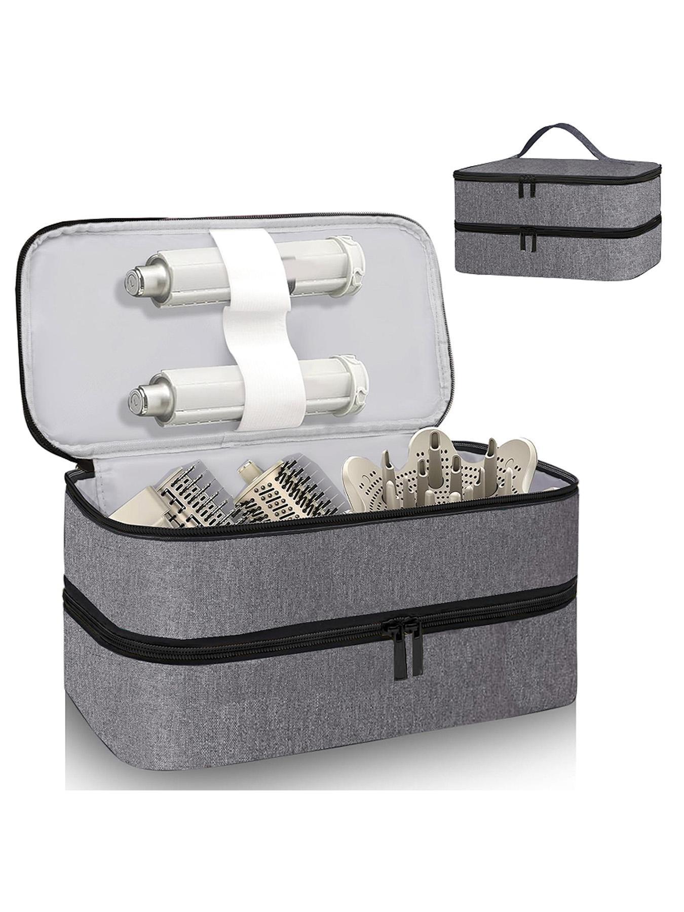 Portable Travel Case for Hair Dryer, Durable Hair Diffuser & Styling Tools, Fashionable Double Layer Storage Space for Hair Accessories, Ideal Organizer for Revlon Styler