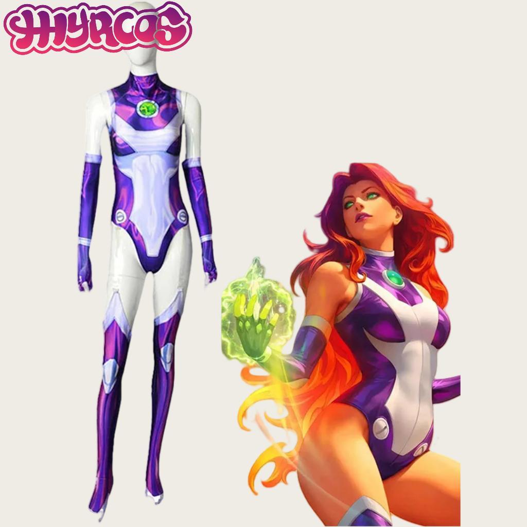 Anime Tai tan Jumpsuit Zentai Bodysuit Sexy Starfire Superhero Cosplay Costume Sexy Women Men Carnival Party Outfits Halloween