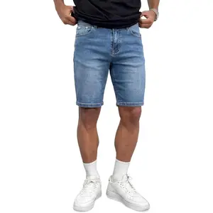 JMIERR 2026 Mens Skinny Denim Shorts 4 Way Stretch Casual Comfy Slim Fit Summer Jean Shorts