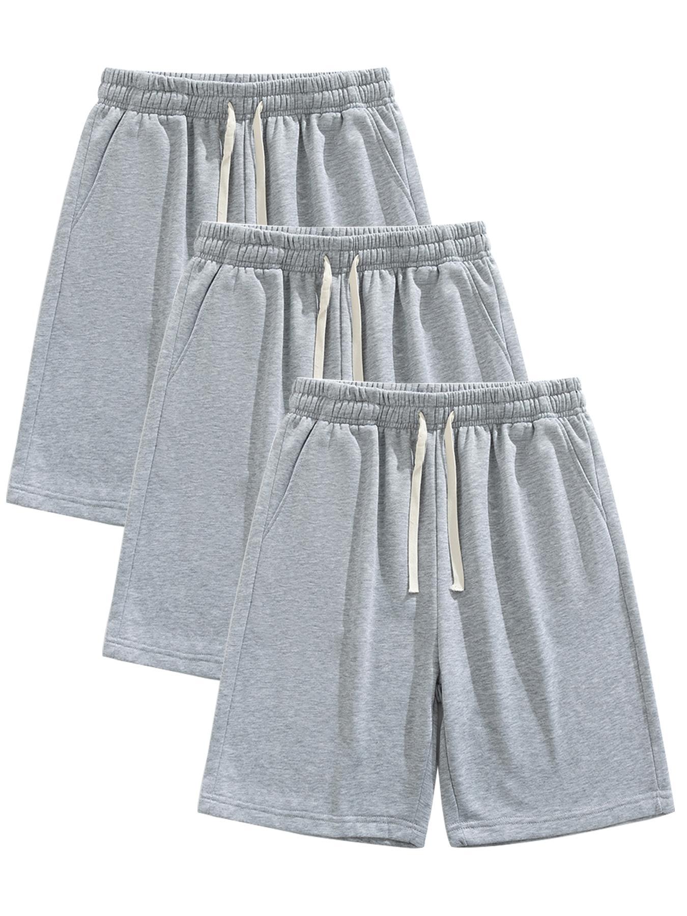 Men's Solid Color Drawstring Waist Shorts, Casual Regular Fit Pocket Shorts for Summer, Men's Bottoms for Daily Wear.