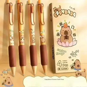 Capibara Theme Push-Button Neutral Pen, Stylish and Fun Design, High Aesthetic Appeal, Perfect for Writing and Drawing
