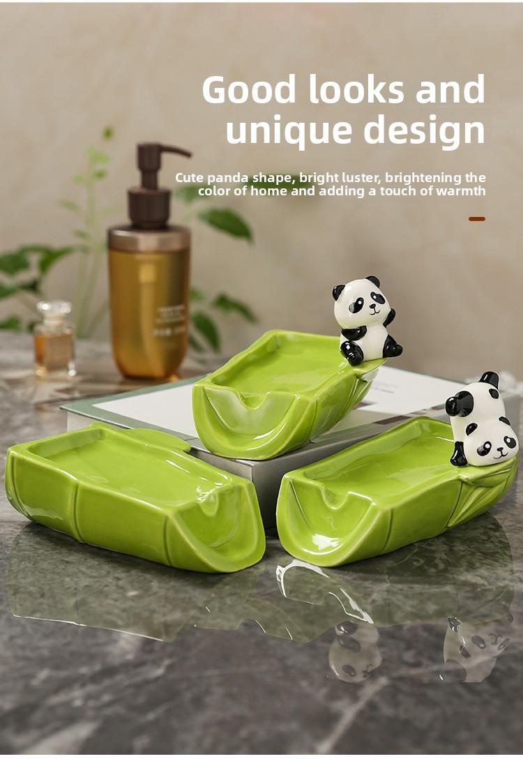 New high-appearance panda ceramic soap box