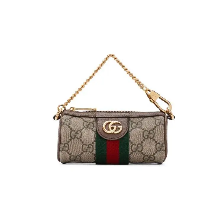 Gucci Ophidia Logo-Striped Canvas and Leather Handbag, Tote, Pouch for Women, Ebony
