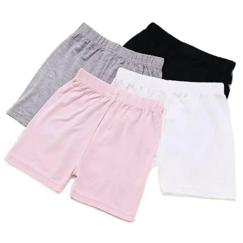 Girls' 4-Piece Elastic Waist Mixed Colors Set - Child-Sized Shorts & Leggings, Breathable Full-Coverage Bottoms for Toddlers (3-4y,4-5y,7-8y,9-10y), Summer Casual Daily Wear, Set Shorts, Child-Sized Girls' Shorts