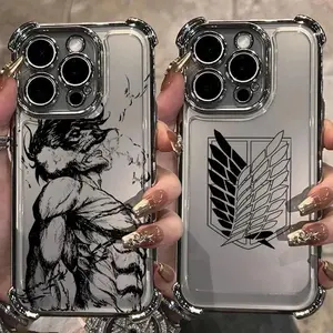 Anime Attack On Titan Hot Cool For iPhone 17 16 15 14 13 12 11 Promax Pro Air Plus & Samsung Galaxy S26 S25 S24 S23 S22 S21 FE EDGE Ultra Plus Anti-Fall Transparent shockproof protection Soft silicone Back Cover, Accessories, Smartphone