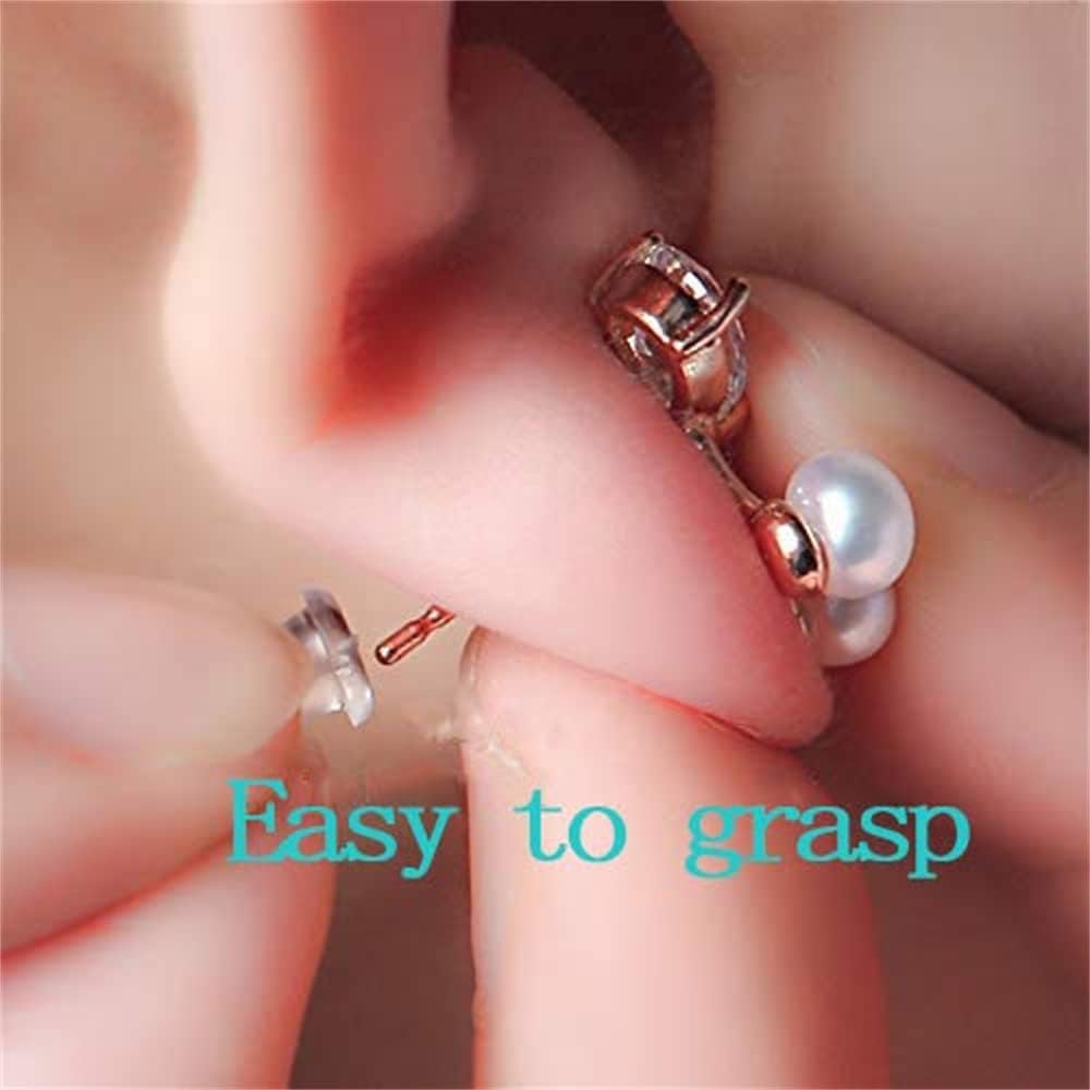 100pcs Rubber Earring Backs Replacements - Back Earrings choice for girlfriend, women,Teens,Convenient and practical household items,ransparent Silicone Earring Backs Earring Stoppers