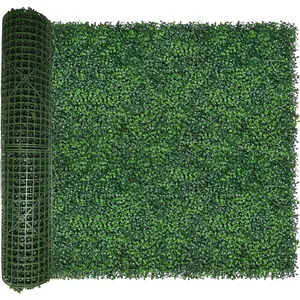 Artificial Boxwood Roll: 40x120 in (33.5 sqft) UV-Anti Faux Ivy Boxwood Hedge Leaf Grass Wall for Patio Balcony , Garden, Backyard Greenery Wall Backdrop and Fence Decor